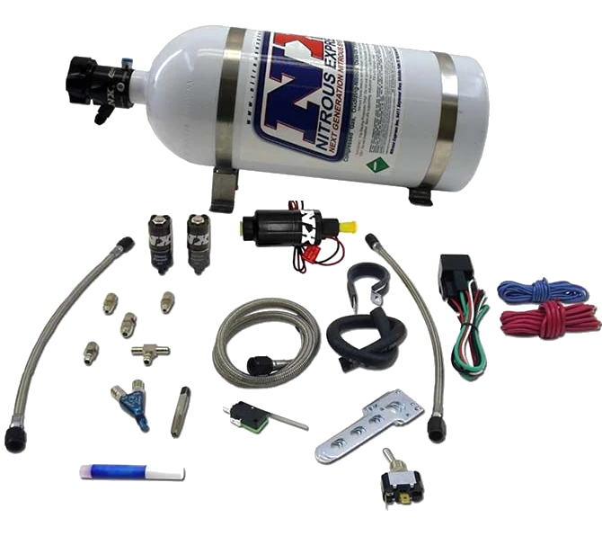 Side By Side Piranha Nozzle Nitrous System with 5Lb Bottle Nitrous Express NX 60014P