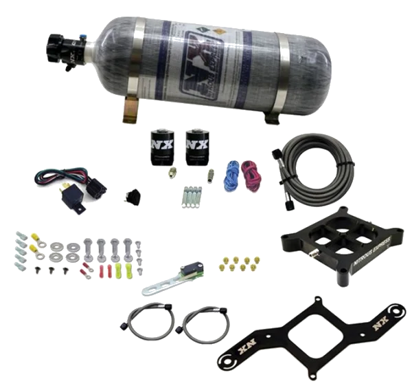 4150 Billet Crossbar Plate System Single Stage 100-500Hp with 12Lb Carbon Bottle Nitrous Express NX 66042-12