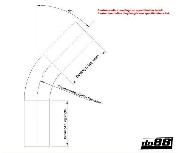 Rura aluminiowa 45 stopni 3,125" (80mm)