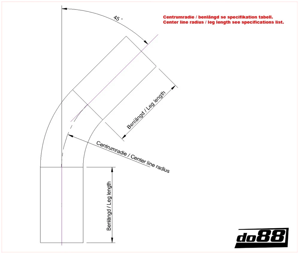 Rura aluminiowa 45 stopni 3,125" (80mm)