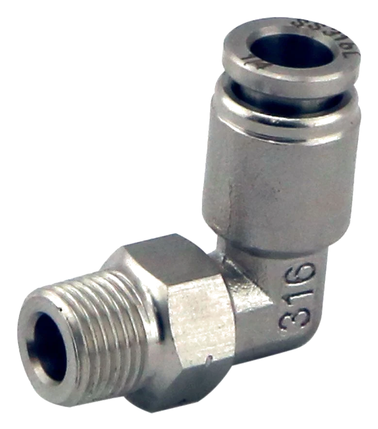 Nypel adapter Turbosmart 90' 1/8 NPT Pushloc 1/4 stal nierdzewna