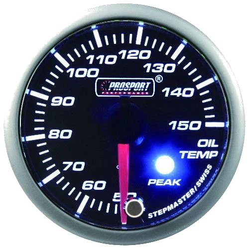 Wskaźnik Prosport temperatura oleju seria Stepper Motor Peak 52mm zielony