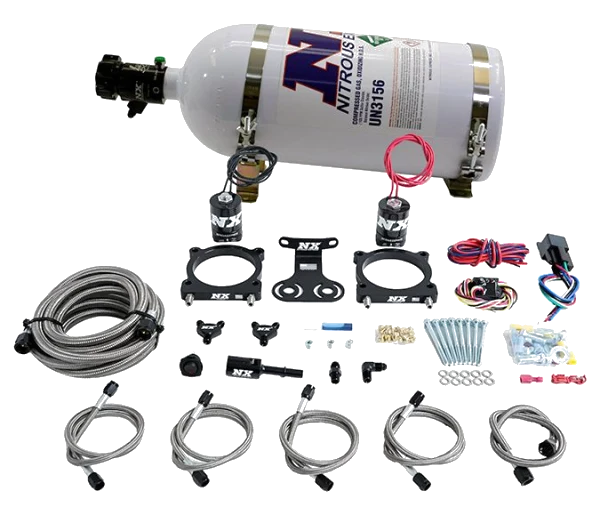 Dual Throttle Body Plate System with 10Lb Bottle for Ford Mustang 5.0L 2024+ Nitrous Express NX 20964-10