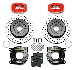 Wilwood 140-7141-DR Forged Dynalite Zestaw hamulcowy tylny 12.19 wiercony czerwony