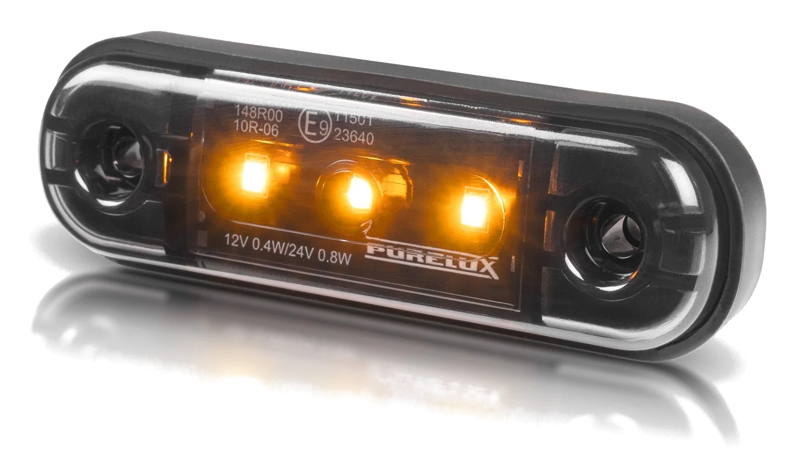 Światło obrysowe LED Purelux Position Light 3LED pomarańczowe 12V 24V 0.8W 84mm