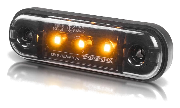 Światło obrysowe LED Purelux Position Light 3LED pomarańczowe 12V 24V 0.8W 84mm