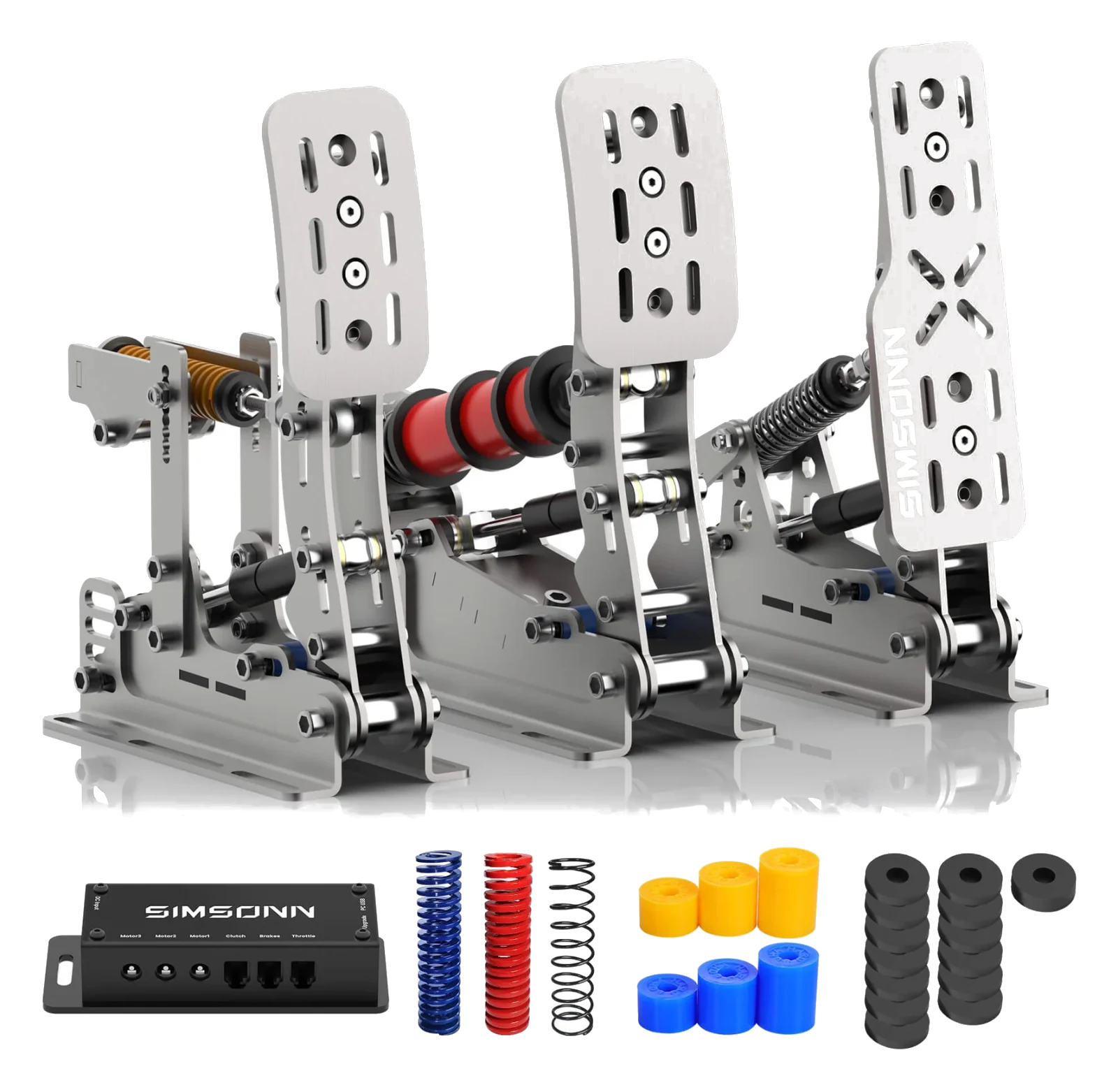 Pedalbox Pedały SIMSONN Plus X Racing Simracing Symulator - Srebrny - PLUS X