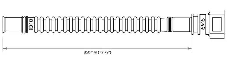 Nuke Performance Pre-Assembled In Tank Fuel Hose with SAE Quick Connect 350mm SAE 9.49 180" to ID10