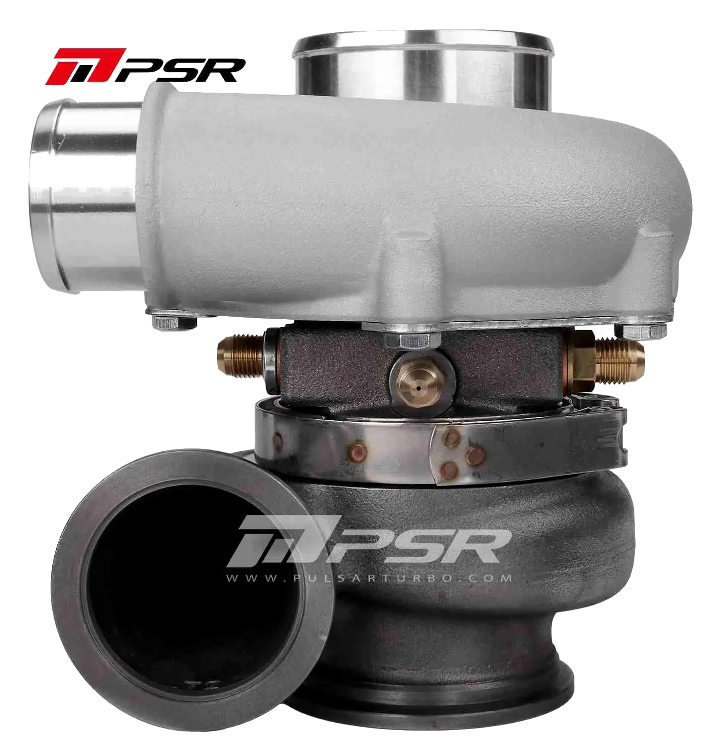 Turbocharger Pulsar PSR 6262G Dual Ball Bearing 900 HP Forward Rotation T51R 0.75A/R 2.5" Outlet Dual V-Band 1.01A/R