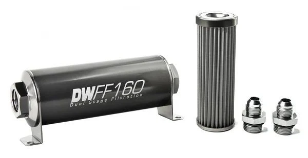 DeatschWerks In-Line Fuel Filter Kit -8AN 40 Micron 160mm
