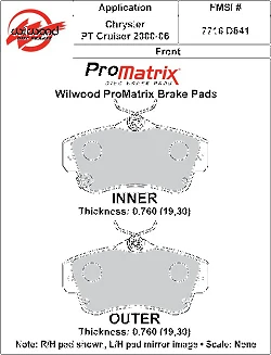 Klocki hamulcowe Wilwood 150-D0841K PM ProMatrix D841 Street Performance Racing Pads .76