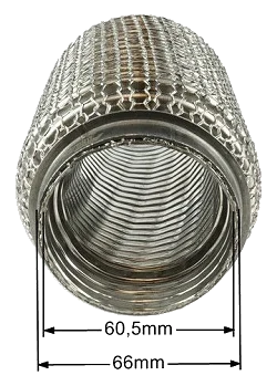 Wzmocniony łącznik elastyczny wydechu 60mm długość 150mm