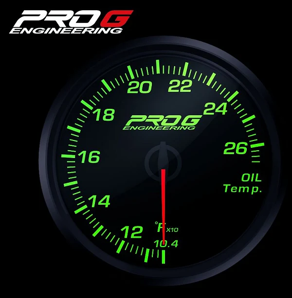 Wskaźnik Pro G Race Series RC, temperatury oleju °F GREEN 60mm