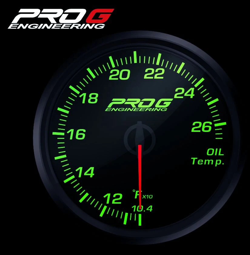 Wskaźnik Pro G Race Series RC, temperatury oleju °F GREEN 60mm