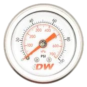 Mechaniczny wskaźnik ciśnienia paliwa DeatschWerks 1/8 NPT 0-100 psi 0-6.89 bar DW-6-01-G