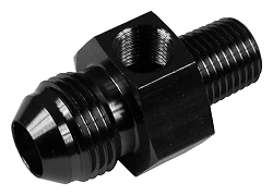 AN6 3/8 NPT Nypel adapter z wejściem na czujnik 1/8 NPT Czarny