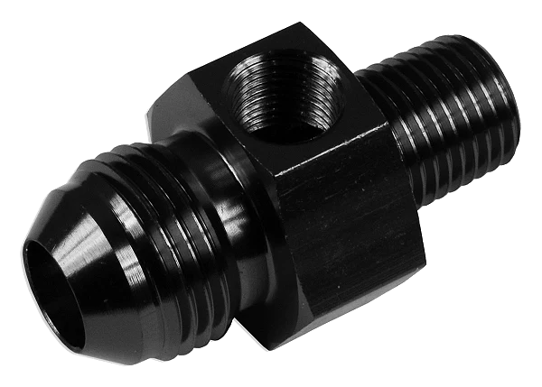 AN6 3/8 NPT Nypel adapter z wejściem na czujnik 1/8 NPT Czarny